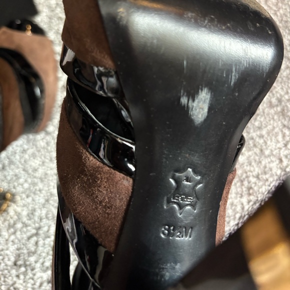 Tory Burch Black and Brown Heeled Boots - Picture 6 of 16